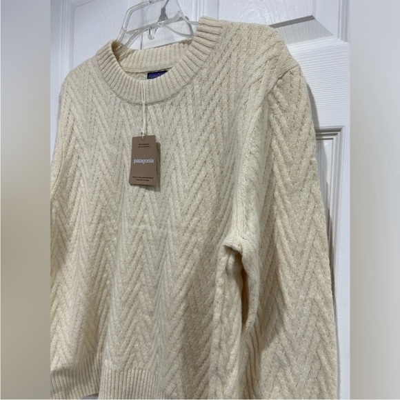Patagonia Women's L Large Recycled Wool-Blend Crewneck Sweater Natural NWT Cozy - Picture 2 of 9